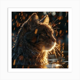 Cat In The Rain 3 Art Print