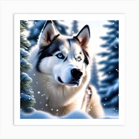 Siberian Husky Art Print