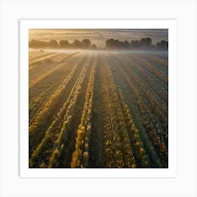 Sunrise Over A Wheat Field Art Print