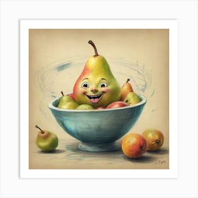 Pear In A Bowl 7 Art Print