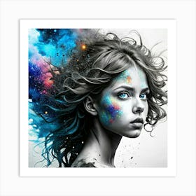 Abstract Of A Girl Art Print