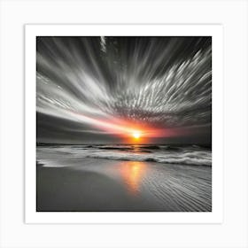 Sunset At The Beach 33 Art Print