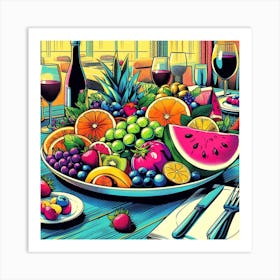 A colourful fruits, Pop Art 2 Art Print