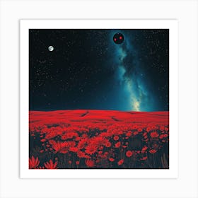 Red Poppies In The Sky Art Print