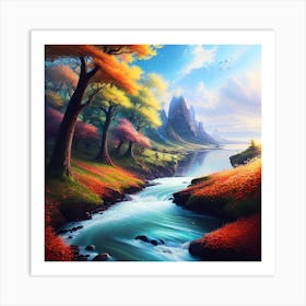 River In Autumn 2 Art Print