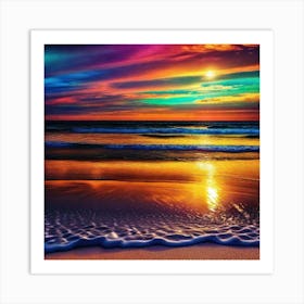 Colorful Sunset On The Beach Art Print