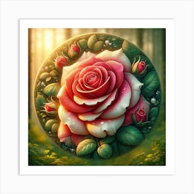 An Image Of A Natural Rose Flower, Showcasing Its Organic Beauty Art Print