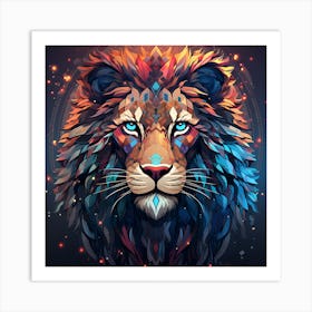 Abstract Lion Head Art Print