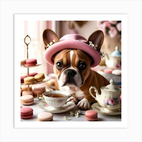 Frenchie Tea Party Art Print