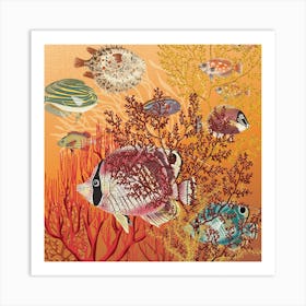 Coral Reef Deep Silence 2 Square Art Print