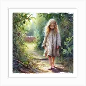 Little Girl In The Woods 3 Art Print