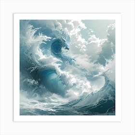 Dragon In The Ocean Art Print