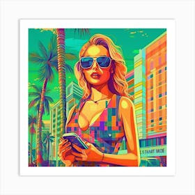 Miami Beach Girl Art Print