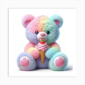 Rainbow Teddy Bear 2 Art Print