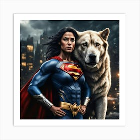 Superwoman Animal Protector Art Print