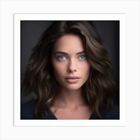 Portrait Of A Woman With Blue Eyes Art Print