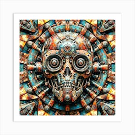 Industrial Robot Face Kaleidoscope Art Print