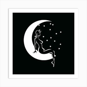 Moon And Star Art Print