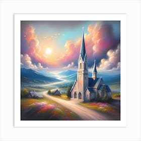 Church In The Countryside 2 Art Print