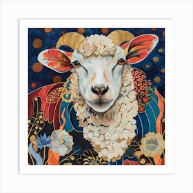 Patchwork Quilted Sheep 1 Art Print