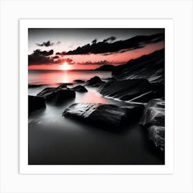 Sunset Over Rocks 15 Art Print