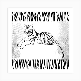 Tiger black and white Art Print