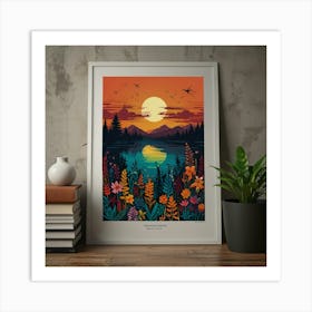 Sunset At The Lake Art Print