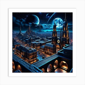 City At Night 5 Art Print