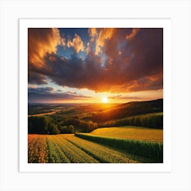 Sunset In The Countryside 51 Art Print