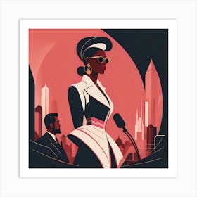 Woman In A Suit Art Print