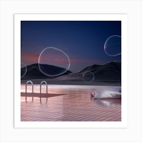 Bubbles & Chill Square Art Print