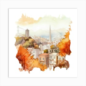 Watercolor Of San Francisco Art Print