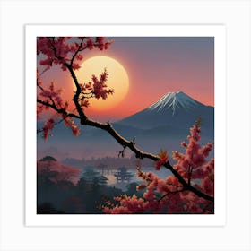 Sunset In Japan 1 Art Print