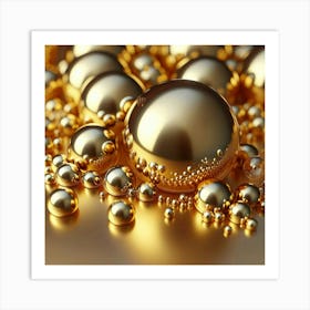 Gold Spheres Art Print