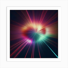 Laser Explosion Glitch Art 7 Art Print