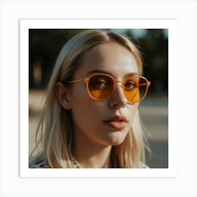 Woman Wearing Sunglasses Art Print