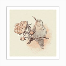 Flower And Bird Art Print