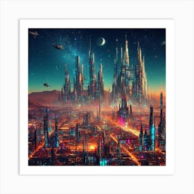 Futuristic City 71 Art Print