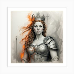 Chalk Painting Of Warrior Queen Boudica Art Print