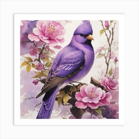 Purple Bird Art Print