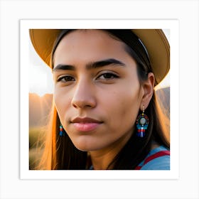 Young Woman With Earrings Art Print