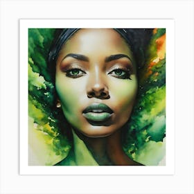 Green Woman Art Print