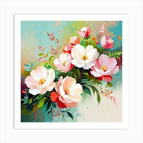 Flowers Oil Painting Abstract Painting Art 9 Art Print Art Print