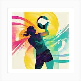 Soccer Player Holding A Ball Art Print