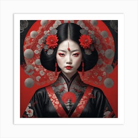 Japanese Woman in kimono Art Print