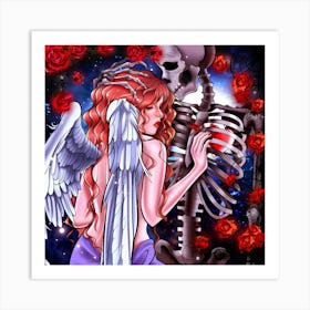 Angel And Skeleton Art Print