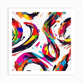 Abstract Paint Splashes Art Print