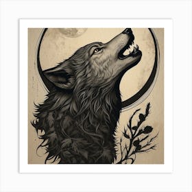 Howling Wolf Art Print