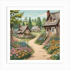 Cottage In The Countryside Art Print