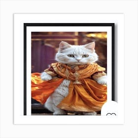 Cat In A Dress 1 Art Print